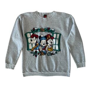 VTG Disney Unlimited by Jerry Leigh Mickey Minnie Goofy Crewneck Sweater SZ L